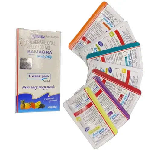 壯陽藥 液態果凍威而鋼 Kamagra Oral Jelly 100 mg 7包 7種口味